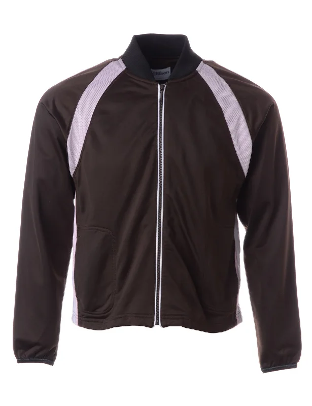 Label Shell Brown Bomber Jacket