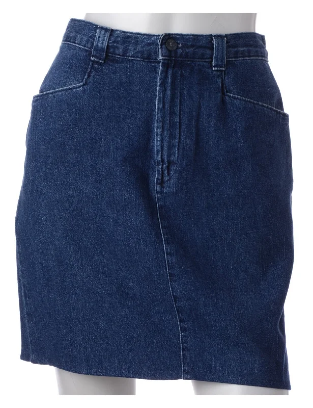 Label Short Denim Skirt