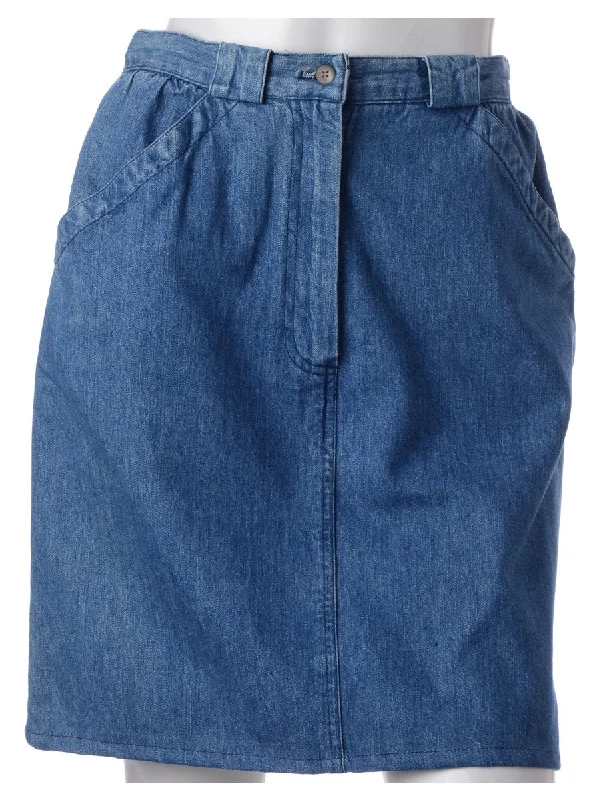 Label Short Denim Skirt