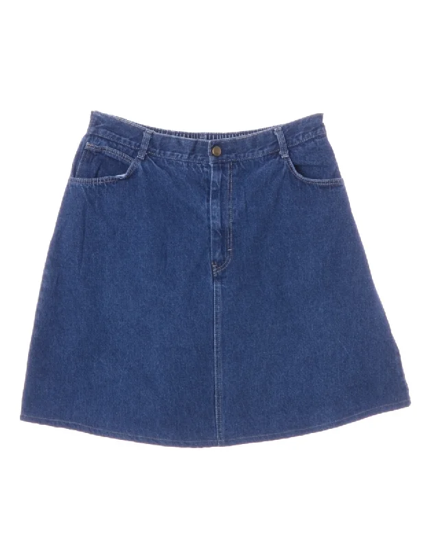 Label Short Denim Skirt