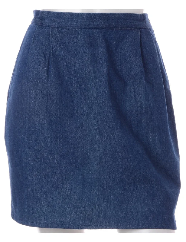 Label Short Stone Wash Denim Skirt