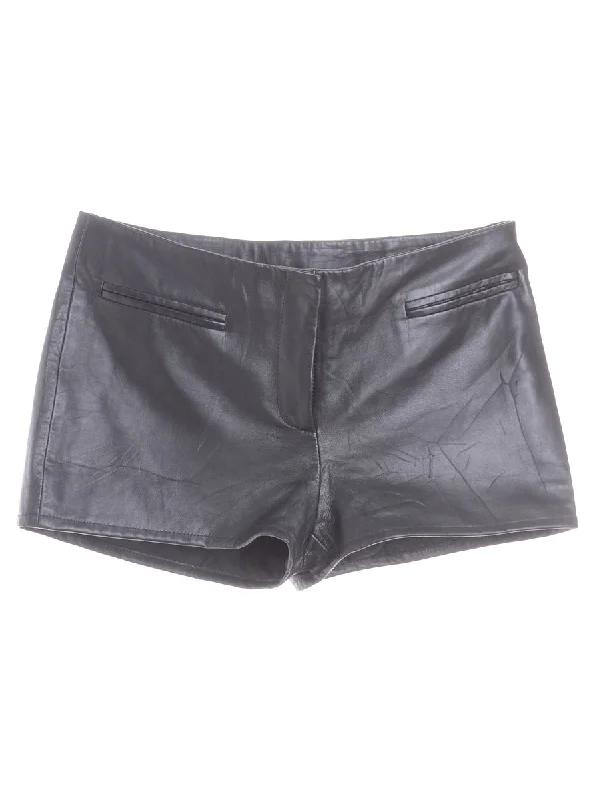 Label Shortened Leather Hotpant