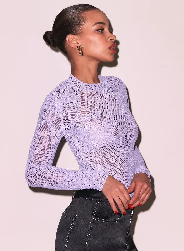 Lace Pointelle Long Sleeve Bodysuit